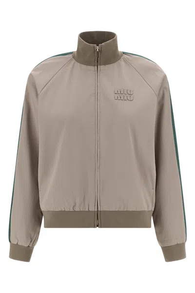 Miu Miu Bomber Twill Old In Gray