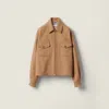 Miu Miu Bonded Camel Hair Blouson Jacket In Brown