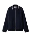 Miu Miu Piquet Jacket With Ribbed Cuffs And Hem In Blue