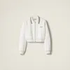 Miu Miu Collared Design Piquet Jacket In Multi