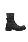 Miu Miu Calfskin Cap-toe Combat Boots In Black
