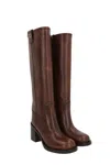 Miu Miu Women's Block Heel Boots In Brown