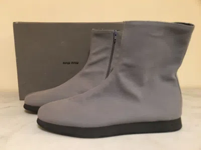 Pre-owned Miu Miu Boots In Gray