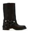 Miu Miu Leather Block Heel Ankle Boots