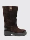 Miu Miu Suede Leather Boots In Brown