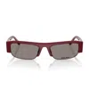 Miu Miu Bordeaux Acetate Rectangular Sunglasses In Brown