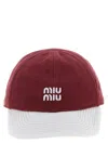 Miu Miu Bordeaux Logo Baseball Hat In Red