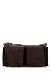 Miu Miu Suede Utilitaire Crossbody Bag Adjustable Strap In Brown