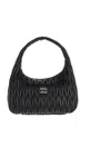 Miu Miu Black Wander Matelasse Shoulder Bag In Black