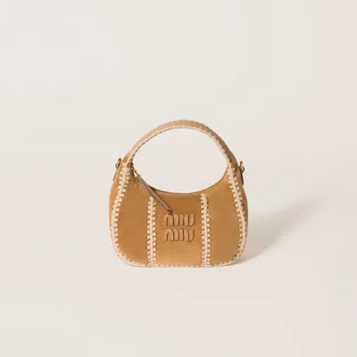 Miu Miu Borse Camoscio Crochet In Brown