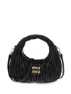 Miu Miu Quilted Leather Top-handle Bg In F0002 Nero