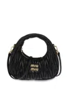 Miu Miu Quilted Leather Top-handle Bg In Black