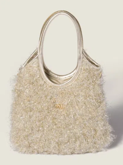 Miu Miu Borse Fur Lurex In Neutral