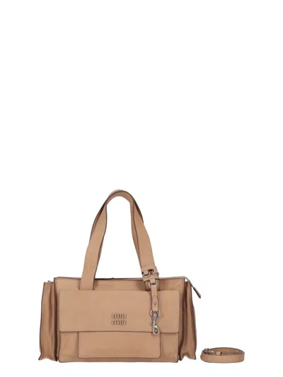 Miu Miu Borse Nappa Antique In Neutral