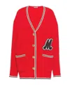 Miu Miu Bouclé Single-breasted Longline Cardigan In Red