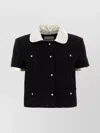 Miu Miu Bouclé Cardigan With Button Detailing And Contrast Collar