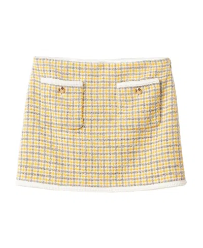 Miu Miu Bouclé Miniskirt In Nude