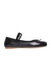 Miu Miu Satin Ballet Flats In Black