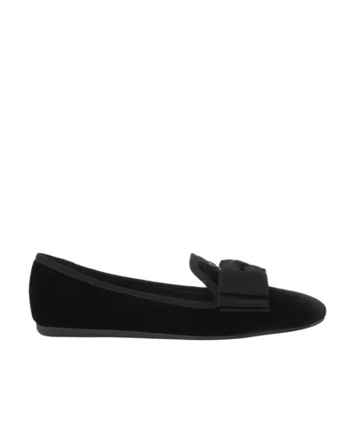 Miu Miu Bow Bow Flats With Front In Black