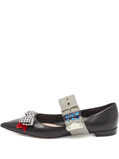Pre-owned Miu Miu Bow Buckle Pumps