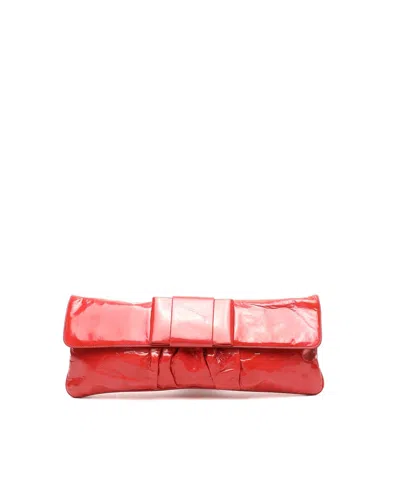 Miu Miu Bow Clutch Bag In Red