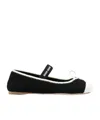 Miu Miu Women Crochet Knit Ballet Flats In Black