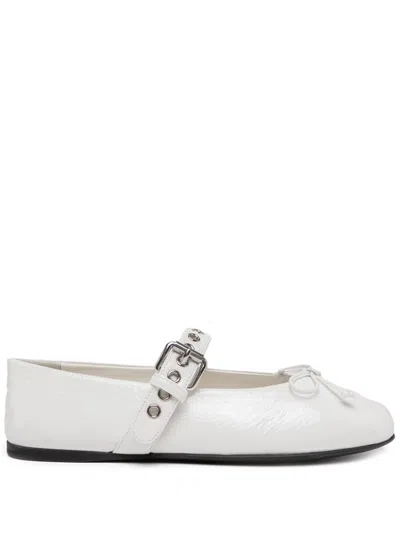 MIU MIU BOW DETAIL BALLERINA SHOES