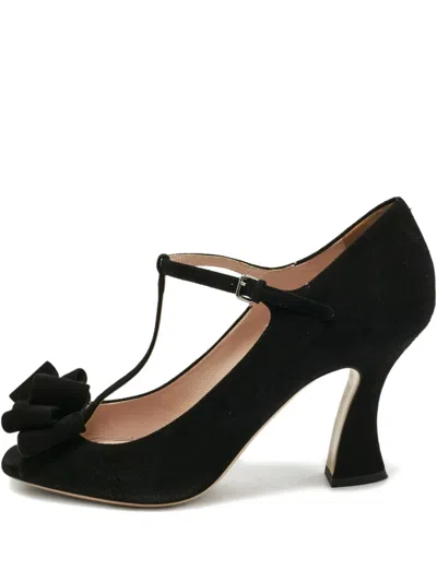 Pre-owned Miu Miu Bow-detail Pumps In Black