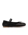 Miu Miu Satin Ballet Flats In Black