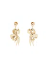 Miu Miu Drop Earrings With Knot Detail And Polish In Gold