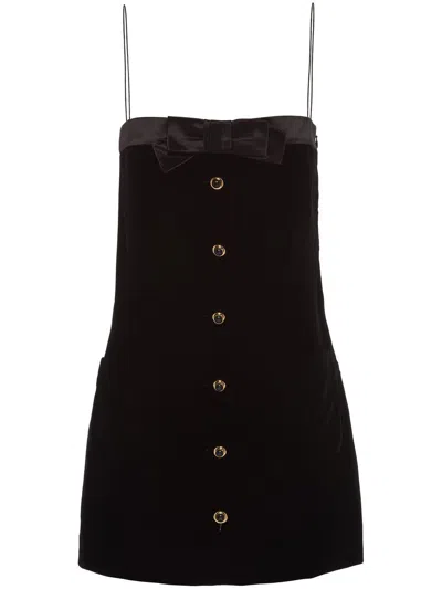 Miu Miu Velvet Short Dress In Black