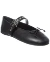 Miu Miu Bow Leather Flat