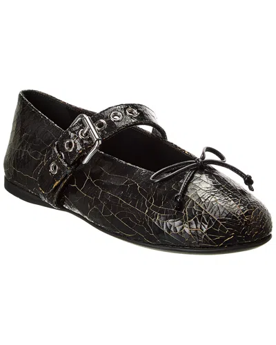 MIU MIU MIU MIU BOW LEATHER FLAT