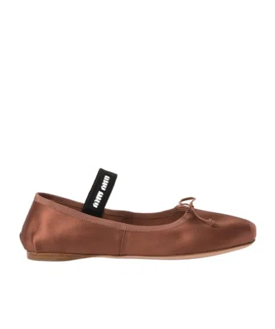 MIU MIU BOW LOGO BALLET SHOES