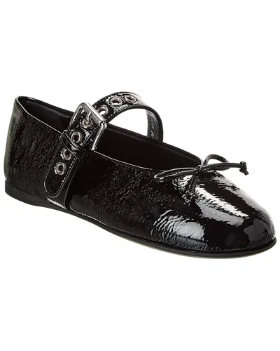 Miu Miu Bow Patent Flat In Black