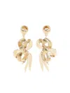 Miu Miu Drop Earrings With Knot Detail And Polish In Gold