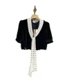 Miu Miu Bow-tie Short Blouse In Black