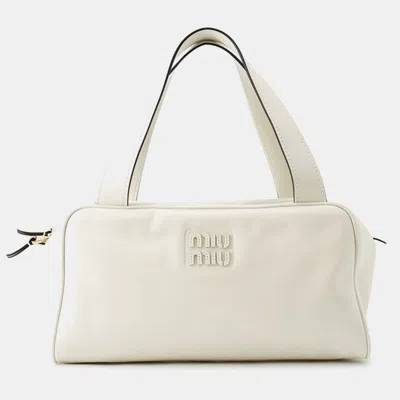 Pre-owned Miu Miu Bowling Handbag White Leather