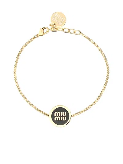 Miu Miu Bracciale In Metallo Smaltato In Gold