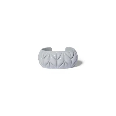 Miu Miu Bracelet With Matelassé Motif In Pearl Gray
