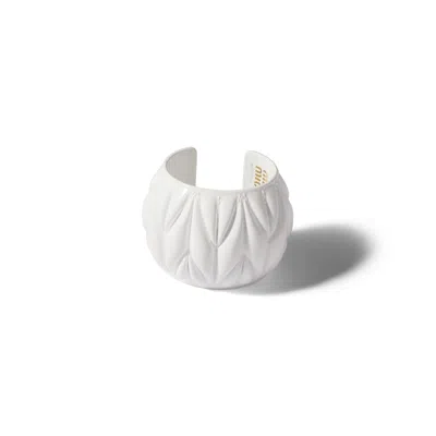 Miu Miu Bracelet With Matelassé Motif In White