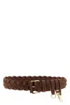 Miu Miu Braided Leather Belt In Brown