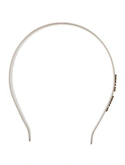 Pre-owned Miu Miu Branded Headband In White
