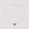 Miu Miu Adjustable Chain Necklace With Pendant Detail In Black