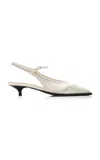Miu Miu Leather Slingback Pump In White