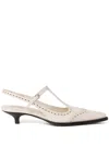 Miu Miu Brogue Slingback Pumps In Neutrals