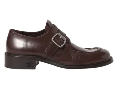 Pre-owned Miu Miu Brogue (women's) Sneakers In Moro