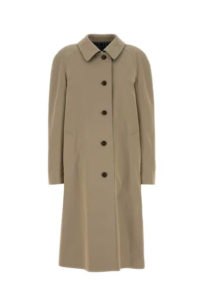Miu Miu Reversible Trench Coat Featuring Back Vent In Neutral