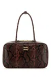 Miu Miu Medium Beau Printed Leather Shoulder Bag In Brown