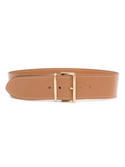 Miu Miu Brown Buckled Leather Belt